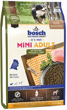 Bosch Adult Mini Poultry & Millet  paukštiena ir soros 3 kg mažų veislių suaugusiems šunims (iki 15kg)